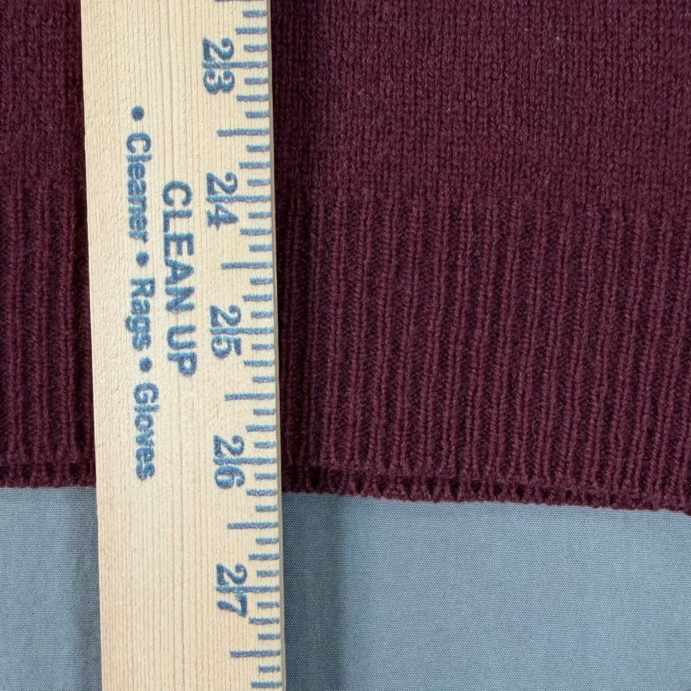 Evergreen ExpertWares Mens M 100% Lambswool Sweater Vest Burgundy V-Neck